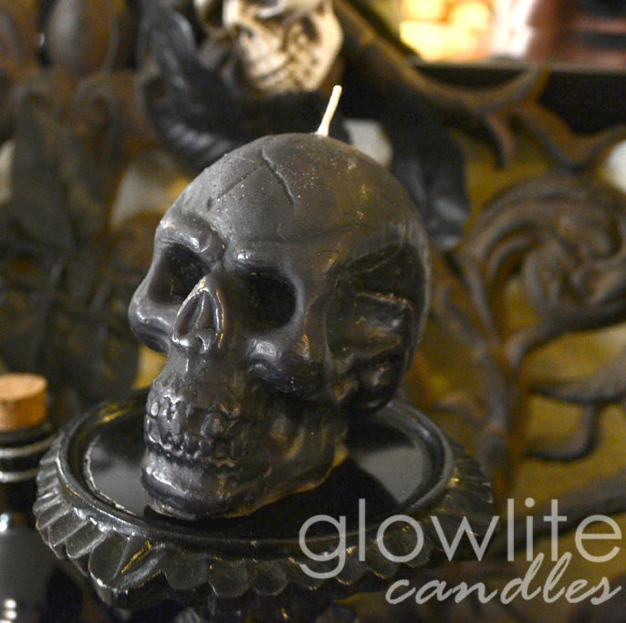 Black Skull Candle