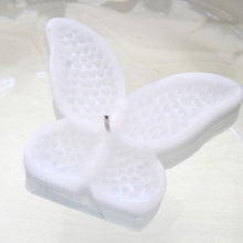 Load image into Gallery viewer, set of eight white butterfly shaped floating wedding candles for reception centerpieces