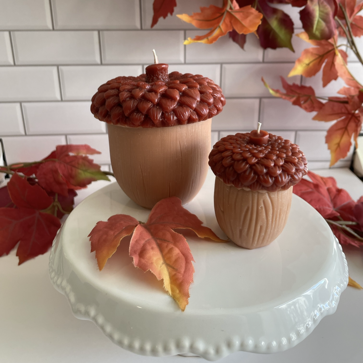 Acorn Candle Set - Fall & Thanksgiving Autumn Home Decor