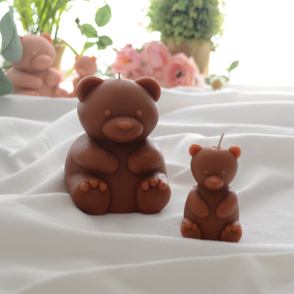 Set of 2 Teddy Bear Candles