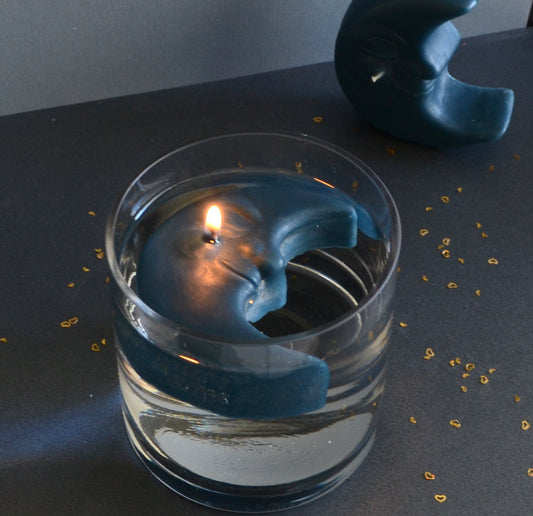 Midnight Moon Floating Candle