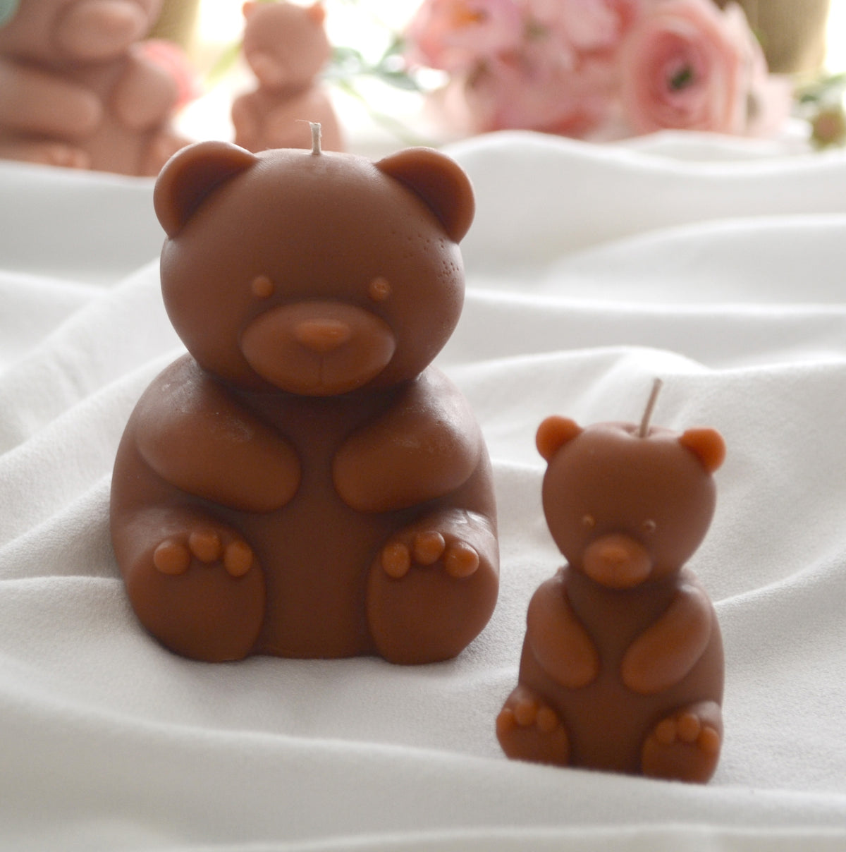 Set of 2 Teddy Bear Candles