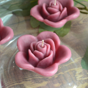 Pack of 10 ROSE FLOATING WEDDING CANDLES