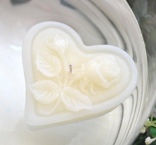 1 DOZEN HEART & ROSES FLOATING WEDDING CANDLES
