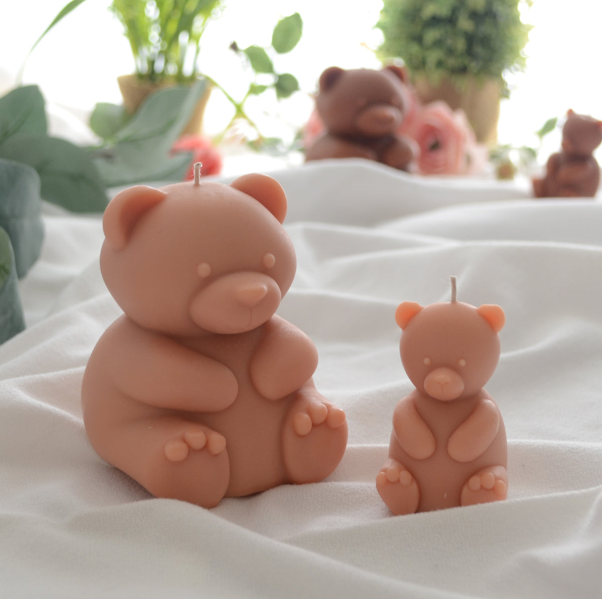 Set of 2 Teddy Bear Candles