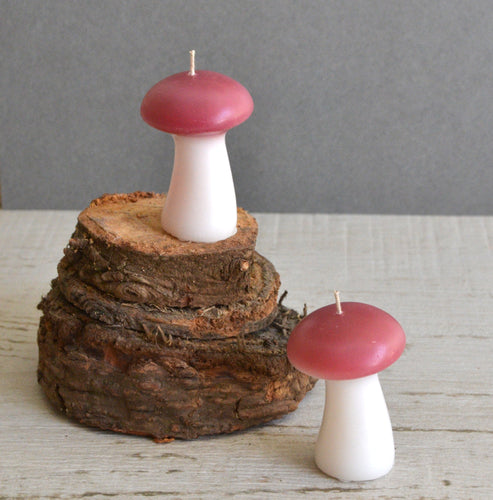 Mushroom candles set of two