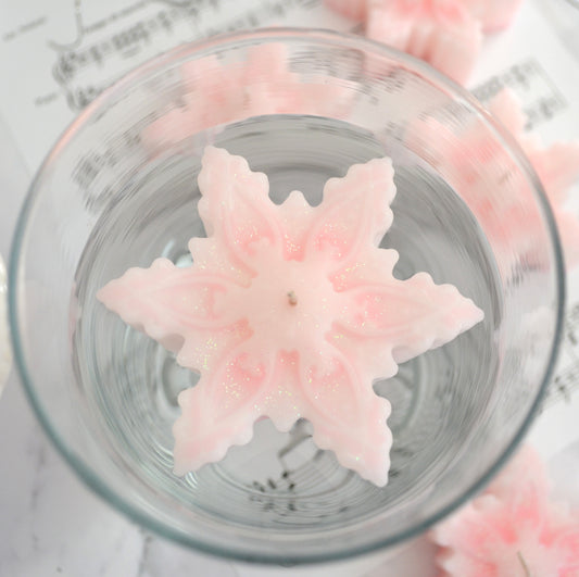 Pink Snowflake Candles