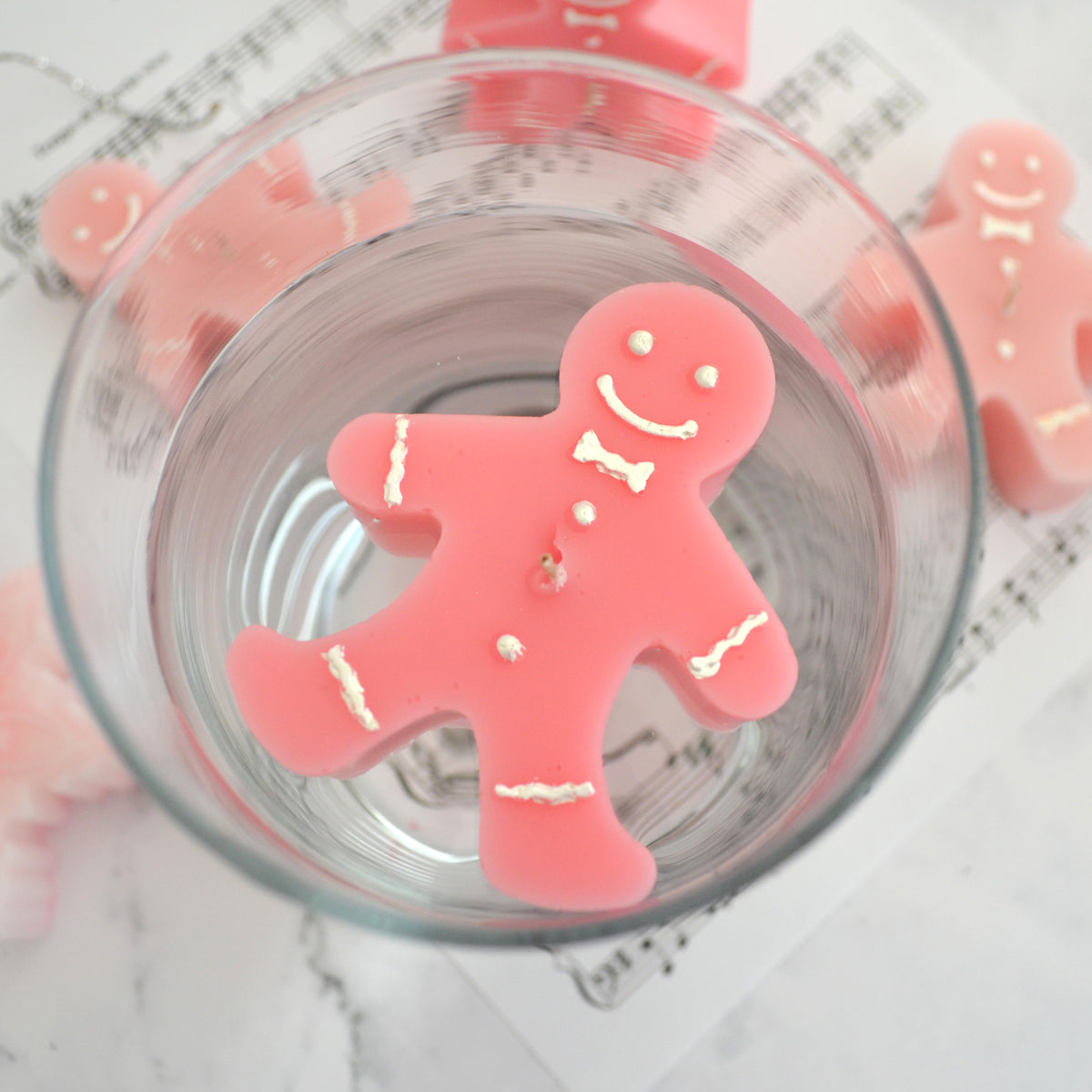 Pink Gingerbread Floating Candles