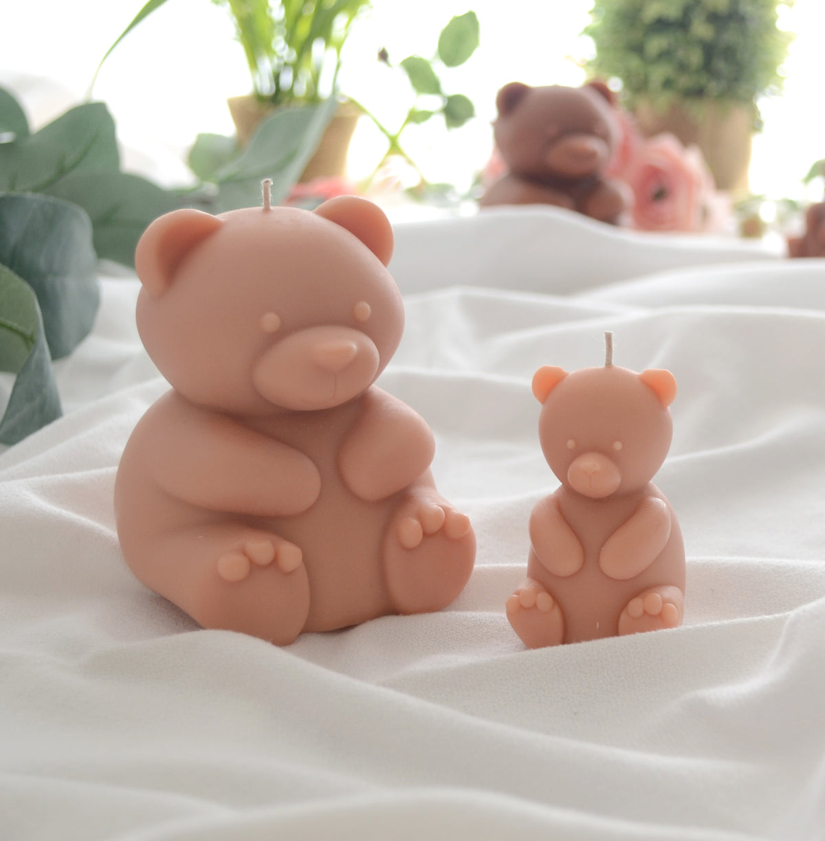 Set of 2 Teddy Bear Candles