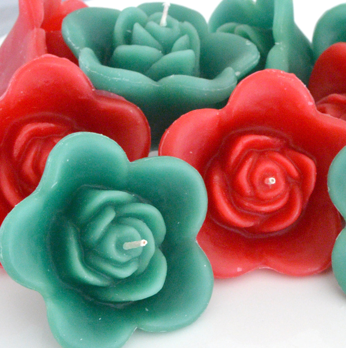 Pack of 10 ROSE FLOATING WEDDING CANDLES