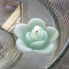 Load image into Gallery viewer, mint colored rose shaped floating candle for wedding reception centerpieces