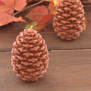 Woodland Winter Pine cone candle