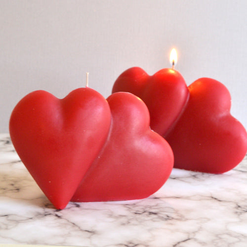 double heart candle two hearts beating one flame valentine candle