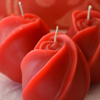red rose bud valentine day candles