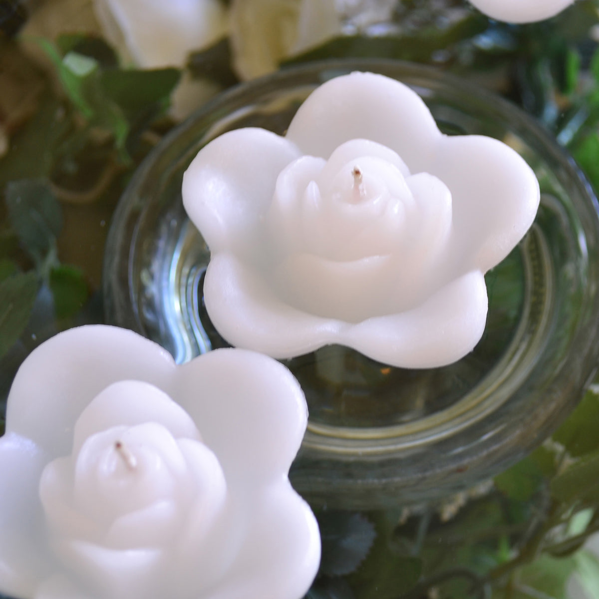 Pack of 10 ROSE FLOATING WEDDING CANDLES